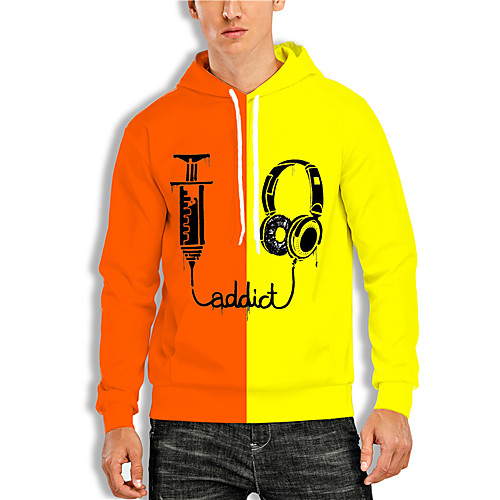 

Men's Pullover Hoodie Sweatshirt Color Block Graphic Prints Print Daily Sports 3D Print 3D Print Casual Hoodies Sweatshirts Red
