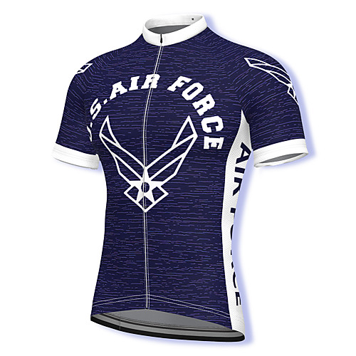

21Grams Men's Short Sleeve Cycling Jersey Spandex Dark Navy Bike Top Mountain Bike MTB Road Bike Cycling Breathable Quick Dry Sports Clothing Apparel / Athleisure