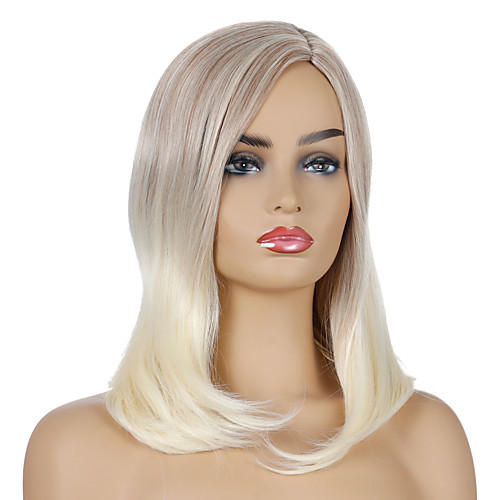 

Synthetic Wig Natural Straight Middle Part Wig Medium Length Light golden Synthetic Hair Women's Cosplay Party Fashion Blonde Brown