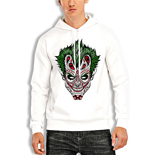 

Men's Pullover Hoodie Sweatshirt Graphic Prints Skull Print Daily Sports 3D Print 3D Print Casual Hoodies Sweatshirts White
