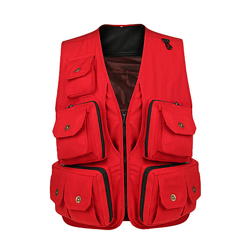 

Men's Hiking Vest / Gilet Fishing Vest Military Tactical Vest Sleeveless V Neck Vest / Gilet Jacket Top Outdoor Lightweight Breathable Quick Dry Sweat wicking Autumn / Fall Spring Polyester Solid