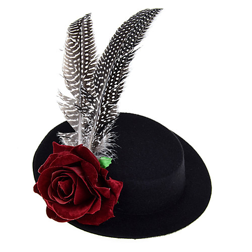 

Flower Style Elegant Feather / Fabric Fascinators with Feather / Floral 1 Piece Special Occasion / Party / Evening Headpiece