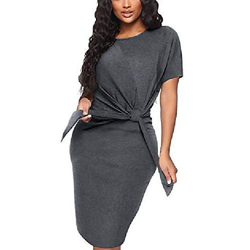 

acelyn womens sexy eleagnt halter neck crisscross ruched sleeveless bodycon club party cocktail midi dresses (t006-grey, m)