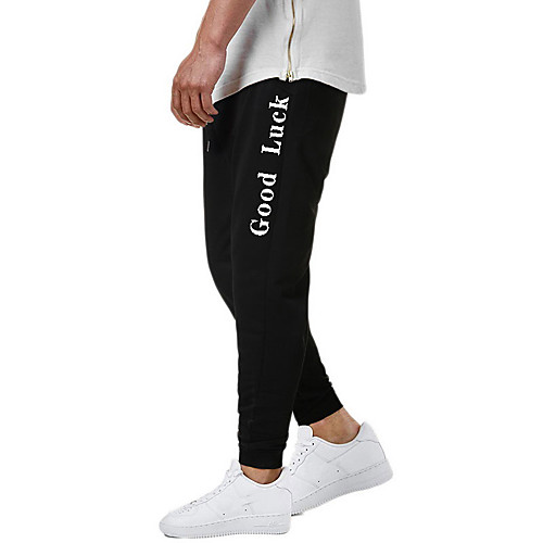 

Men's Casual / Sporty Sweatpants Outdoor Sports Daily Sports Pants Pants Graphic Full Length Drawstring Pocket Print Black Light Grey Dark Gray