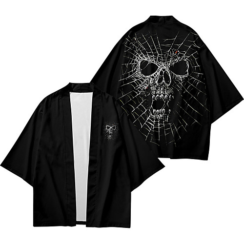 

Men's Shirt 3D Print Skull 3D Print Short Sleeve Daily Tops Casual Fashion Black