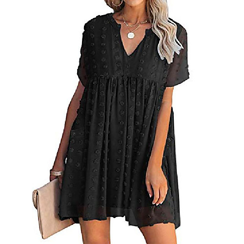 

kikula summer v neck dresses for women loose chiffon dress black