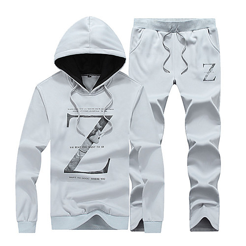 

Men's Sweatsuit 2 Piece Set Elastic Waistband Hoodie Sport Athleisure Clothing Suit Long Sleeve Breathable Soft Comfortable Exercise & Fitness Everyday Use Outdoor Fitness Exercising / 2pcs / pack