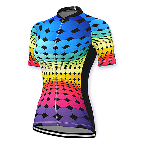 

21Grams Women's Short Sleeve Cycling Jersey Spandex Blue Bike Top Mountain Bike MTB Road Bike Cycling Breathable Sports Clothing Apparel / Stretchy / Athleisure