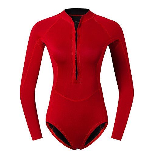 

Women's Wetsuit Top 2mm Spandex CR Neoprene Top Thermal Warm Quick Dry Long Sleeve Front Zip - Swimming Diving Surfing Solid Colored Autumn / Fall / High Elasticity