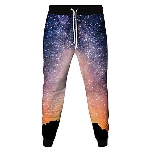 

Men's Women's Sweatpants Joggers Jogger Pants Athletic Bottoms Drawstring Beam Foot Winter Fitness Gym Workout Running Jogging Training Breathable Soft Sweat wicking Normal Sport Galaxy Deep Purple