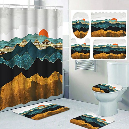 

Bathroom Shower Curtains & Hooks Casual Polyester Waterproof