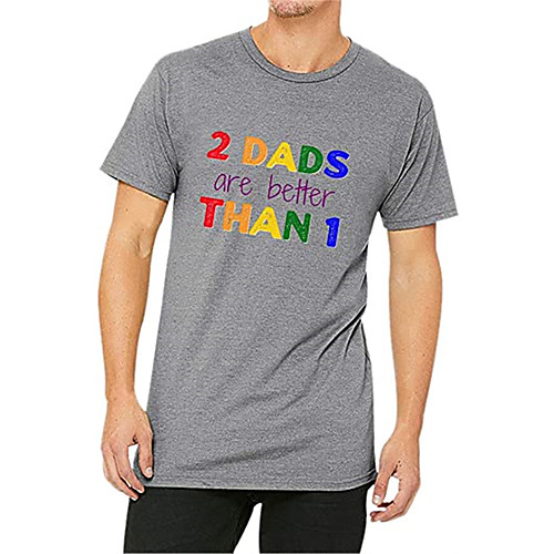 

Men's Unisex T shirt Hot Stamping Rainbow Graphic Prints Letter Plus Size Print Short Sleeve Casual Tops 100% Cotton Basic Casual Fashion Blue Gray