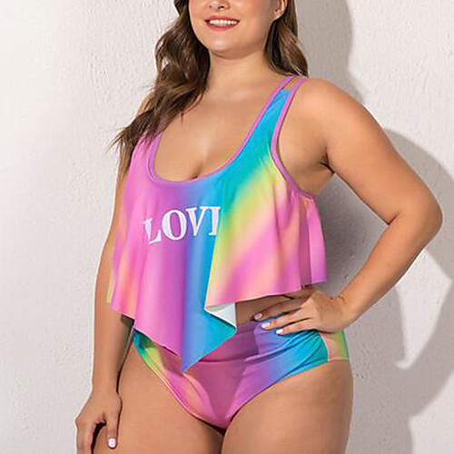 

Women's Tankini Swimsuit Print Rainbow Rainbow Swimwear Bathing Suits