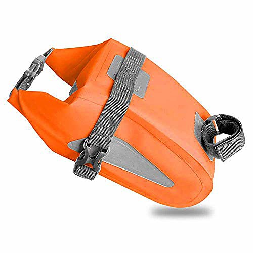 

seat bag waterproof, bike saddle bag, bicycle accessories bag mountain bike seat post bag with reflective stripes, cycling bag for road and other bikes,orange
