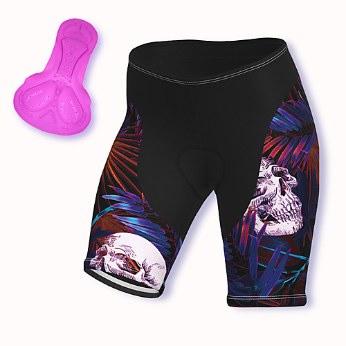 

21Grams Women's Cycling Shorts Spandex Bike Padded Shorts / Chamois Breathable Sports Skull Black Mountain Bike MTB Road Bike Cycling Clothing Apparel Bike Wear / Stretchy / Athleisure