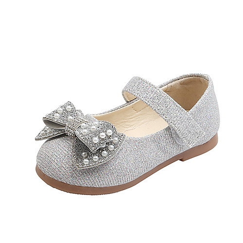 

Girls' Flats Comfort Flower Girl Shoes Princess Shoes Leather Synthetics Little Kids(4-7ys) Daily Party & Evening Bowknot Pearl Pink Gold Silver Winter Spring