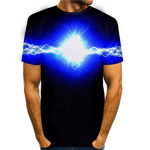 

Men's T shirt 3D Print Graphic 3D 3D Print Short Sleeve Daily Tops Basic Casual Black
