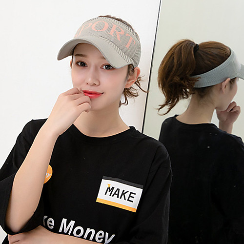

Cotton Baseball Cap Running Cap Visor Hats Men's Women's Hat Letter Adjustable Lightweight Breathable for Fitness Running Jogging Autumn / Fall Spring Summer Cream White Black