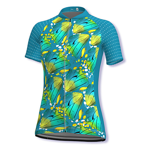 

21Grams Women's Short Sleeve Cycling Jersey Spandex Green Bike Top Mountain Bike MTB Road Bike Cycling Breathable Sports Clothing Apparel / Stretchy / Athleisure