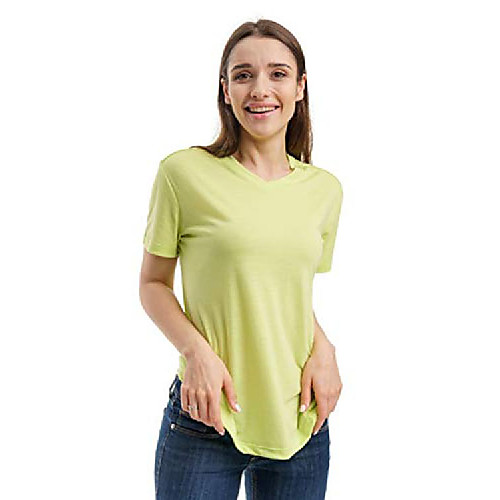 

Men's T shirt Hiking Tee shirt Short Sleeve Tee Tshirt Top Outdoor Lightweight Breathable Quick Dry Sweat wicking Spring Summer Male navy Female sky blue Female orange Fishing Climbing Camping