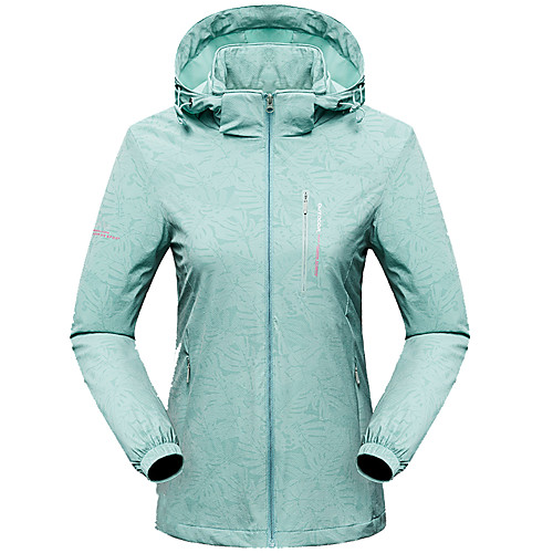 

Women's Hiking Jacket Outdoor Floral Botanical Waterproof Windproof Breathable Anti-tear Top Full Length Visible Zipper Fishing Climbing Camping / Hiking / Caving Purple Blue Green Rose Red