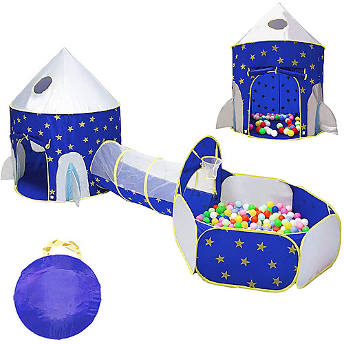 

Play Tent & Tunnel Playhouse Tent Kids Play Tent Castle Teepee Castle Star Space Rocket Foldable Convenient Pop up Tent Polyester Polyester Microfiber Indoor Outdoor Fall Spring Summer 3 years All