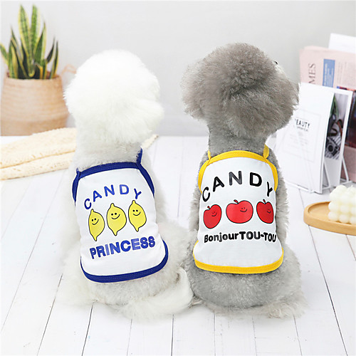 

Dog Cat Shirt / T-Shirt Vest Candy Puppy Basic Adorable Cute Dailywear Casual / Daily Dog Clothes Puppy Clothes Dog Outfits Breathable Yellow Red Blue Costume for Girl and Boy Dog Polyster S M L XL