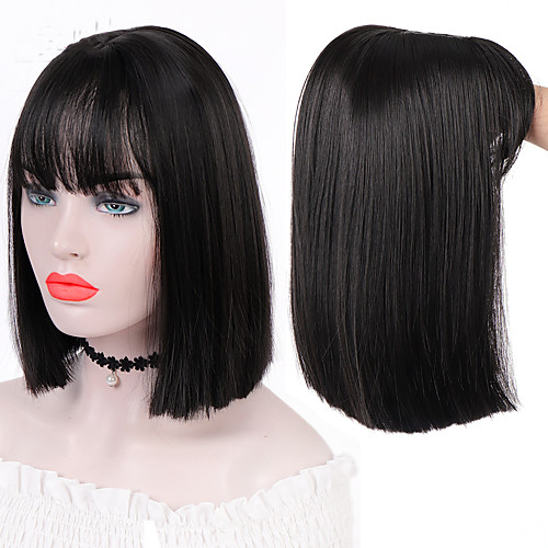 

Synthetic Wig Natural Straight Neat Bang Wig 8 inch A1 A2 A3 A4 A5 Synthetic Hair Women's Cosplay Party Fashion Black Brown