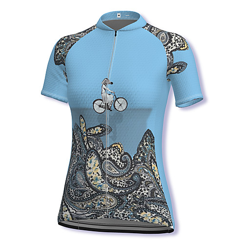 

21Grams Women's Short Sleeve Cycling Jersey Spandex Blue Bike Top Mountain Bike MTB Road Bike Cycling Breathable Sports Clothing Apparel / Stretchy / Athleisure