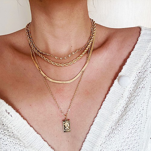 

Women's Pendant Necklace Chain Necklace Fashion Alloy Gold 30-45 cm Necklace Jewelry 1pc For Party Evening / Layered Necklace