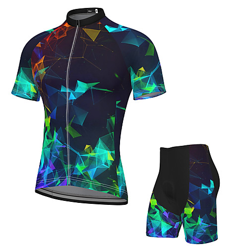 

Men's Short Sleeve Cycling Jersey with Shorts Spandex Dark Navy Bike Breathable Quick Dry Sports Graphic Mountain Bike MTB Road Bike Cycling Clothing Apparel / Stretchy / Athletic / Athleisure