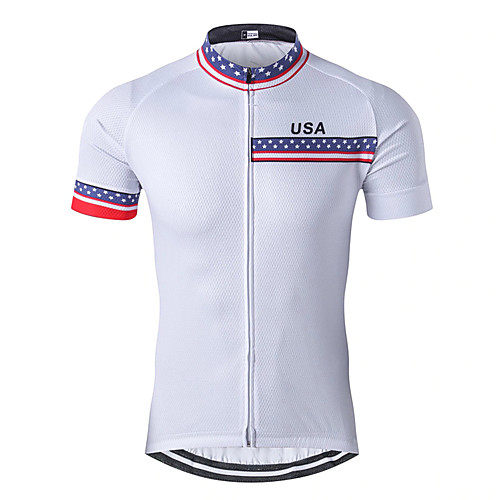 

Men's Short Sleeve Cycling Jersey White Bike Top Mountain Bike MTB Road Bike Cycling Breathable Sports Clothing Apparel / Stretchy / Athletic