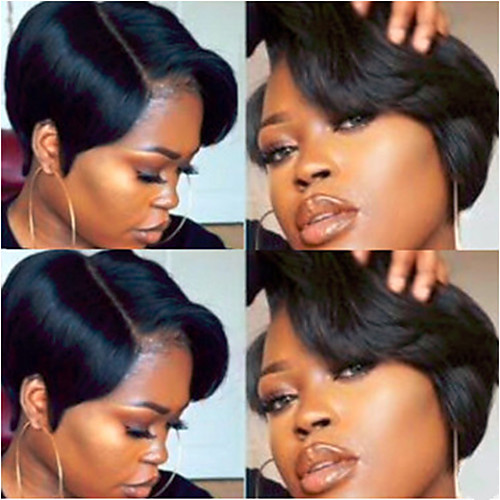 

Synthetic Wig Natural Straight Short Bob Wig Short Black Synthetic Hair Women's Party Fashion Comfy Black