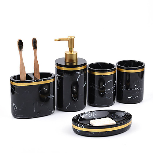 

Creative Marbling Sanitary Ware Five Piece Hotel Wash Set Resin Bathroom Set Bathroom Supplies Kit