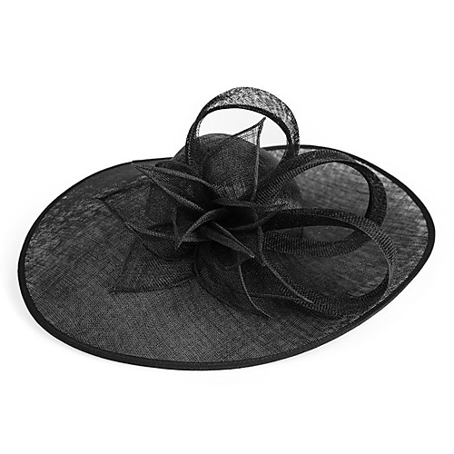

Flower Style Solid Color Flax Fascinators with Floral / Solid 1 Piece Special Occasion / Party / Evening Headpiece
