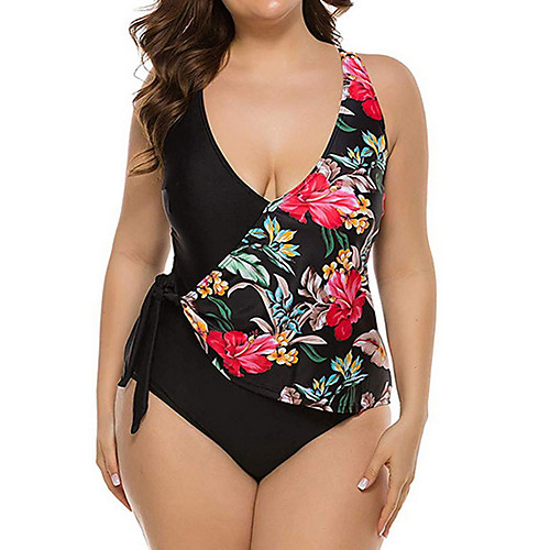 

Women's One Piece Monokini Swimsuit Open Back Slim Solid Color Leaf Blue Red Orange Plus Size Swimwear Padded Bodysuit V Wire Bathing Suits New Fashion Sexy
