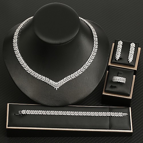

Women's Cubic Zirconia Bridal Jewelry Sets Earrings Jewelry White For Wedding Party Evening 1 set