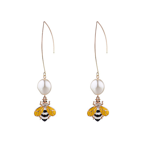 

Women's Earrings Drop Bee Stylish European Sweet Imitation Pearl Earrings Jewelry White / Yellow For Party Evening Street Gift Birthday Festival