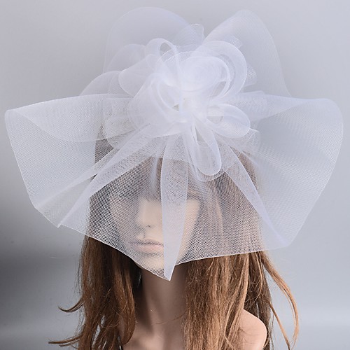 

1920s Retro Tulle Headpiece with Floral 1 Piece Special Occasion / Party / Evening Headpiece