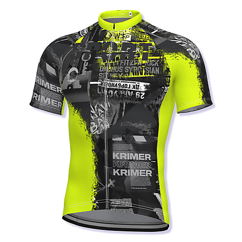 

21Grams Men's Short Sleeve Cycling Jersey Spandex Green Bike Top Mountain Bike MTB Road Bike Cycling Breathable Quick Dry Sports Clothing Apparel / Athleisure