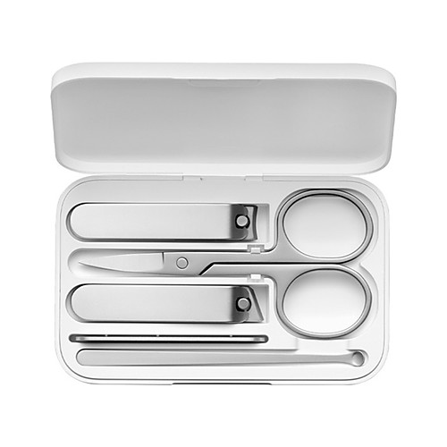 

1 set Stainless Steel ABS Nail Tools Durable Light and Convenient Simple Daily Nail Polisher for Finger Nail Toe Nail / White Series