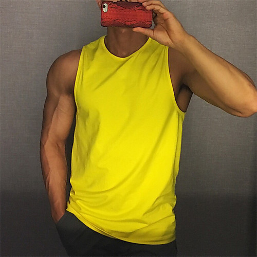 

Men's Sleeveless Workout Tank Top Running Tank Top Running Singlet Vest / Gilet Athleisure Summer Cotton Moisture Wicking Quick Dry Breathable Fitness Gym Workout Running Jogging Exercise Sportswear