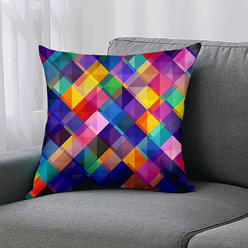 

Double Side 1 Pc Geometric Cushion Cover Print 45x45cm Linen for Sofa Bedroom