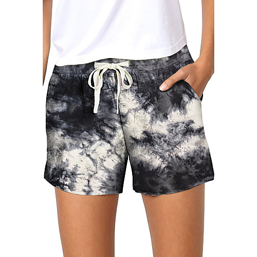 

Women's Stylish Streetwear Comfort Daily Beach Shorts Pants Tie Dye Short Drawstring Elastic Waist Black Blushing Pink Army Green Gray Light Blue