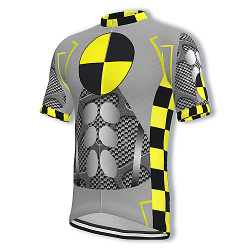 

21Grams Men's Short Sleeve Cycling Jersey Spandex Grey Bike Top Mountain Bike MTB Road Bike Cycling Breathable Quick Dry Sports Clothing Apparel / Athleisure