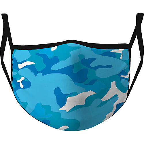 

5 Pcs 3D Cloth Masks Cartoon Digital Printing Masks Men And Women Dust-proof Haze Breathable And Washable Mask