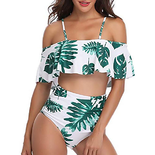 

womens ruffle swimsuits high waisted bikini 2 piece bathing suits tummy control swimwear