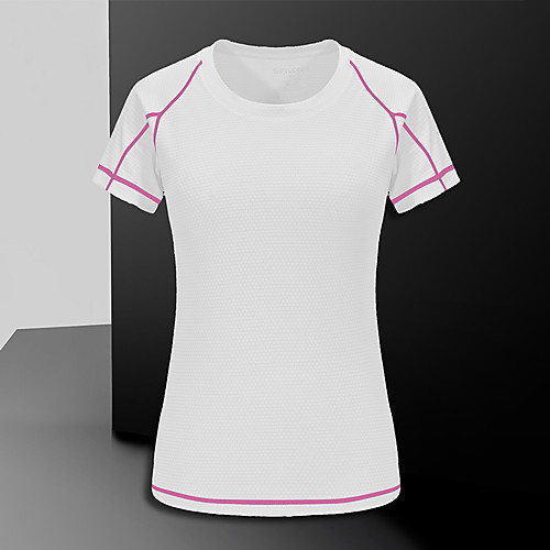 

Women's Short Sleeve Running Shirt Tee Tshirt Top Athletic Athleisure Breathable Quick Dry Moisture Wicking Gym Workout Running Active Training Jogging Exercise Sportswear Stripes fluorescent green