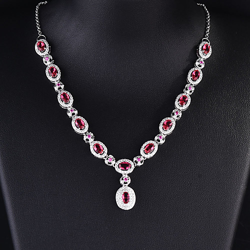 

Women's Synthetic Ruby Necklace Sexy Precious Vintage Classic Copper Blue Green Rose Red 45 cm Necklace Jewelry 1pc For Party Evening Formal