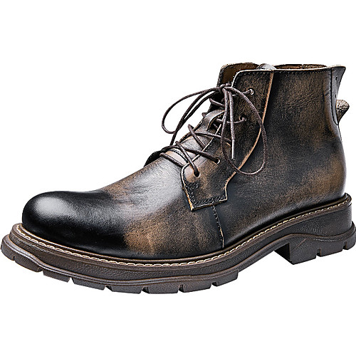 

Men's Boots Daily PU Synthetics Brown Gray Fall Winter